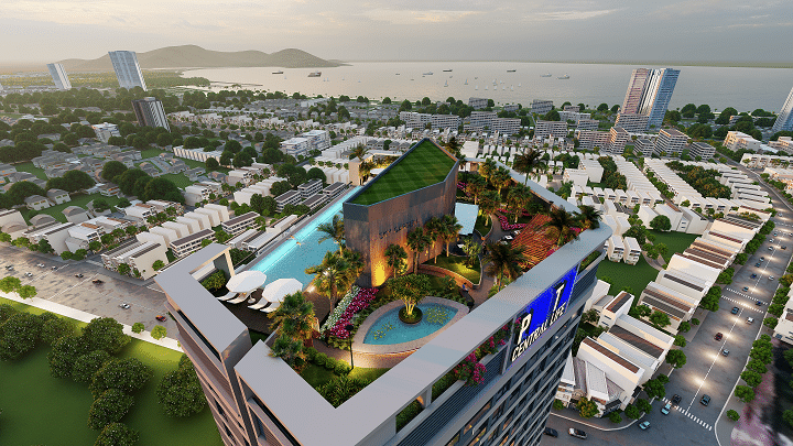 Bể bơi vô cực tại dự án chung cư Phú Tài 2 Central Life Quy Nhơn